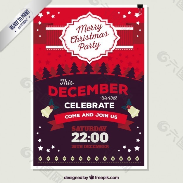 红色的圣诞海报