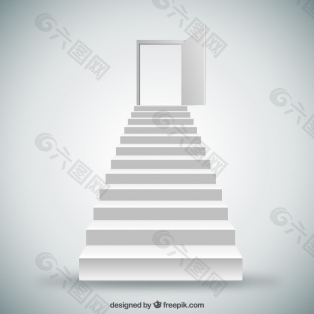 白色楼梯和门