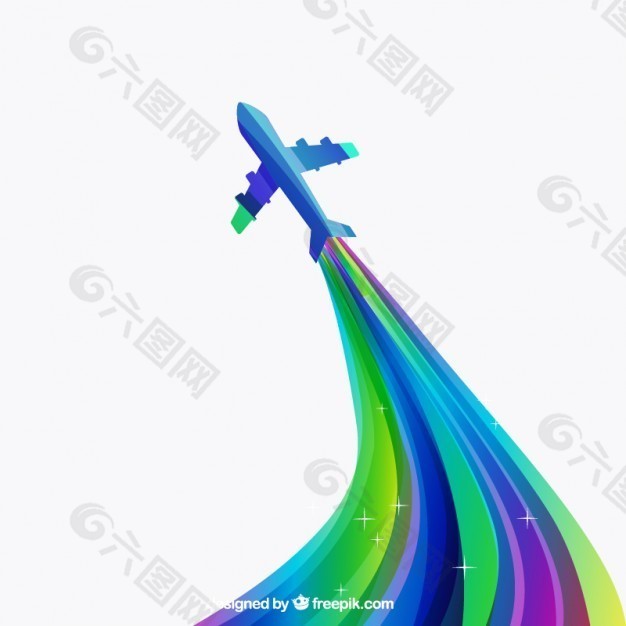 抽象风格的彩色飞机