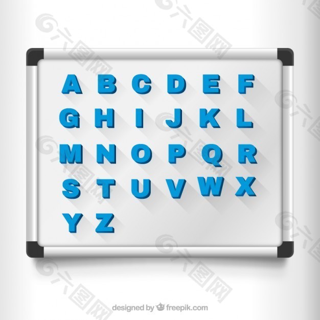 一个板上的磁性字母