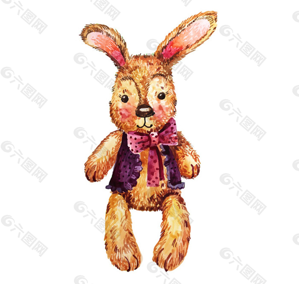 可爱彩绘毛绒兔子玩偶