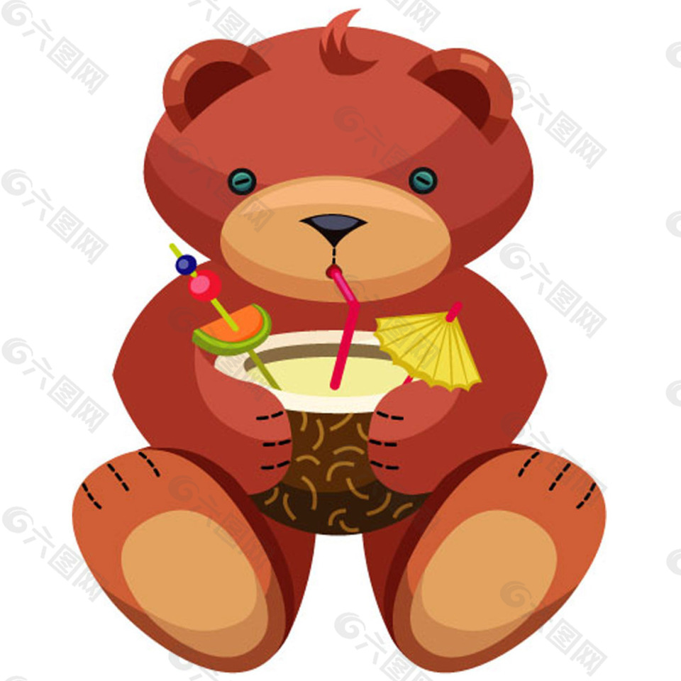 可爱卡通熊椰汁Funny Bear 01