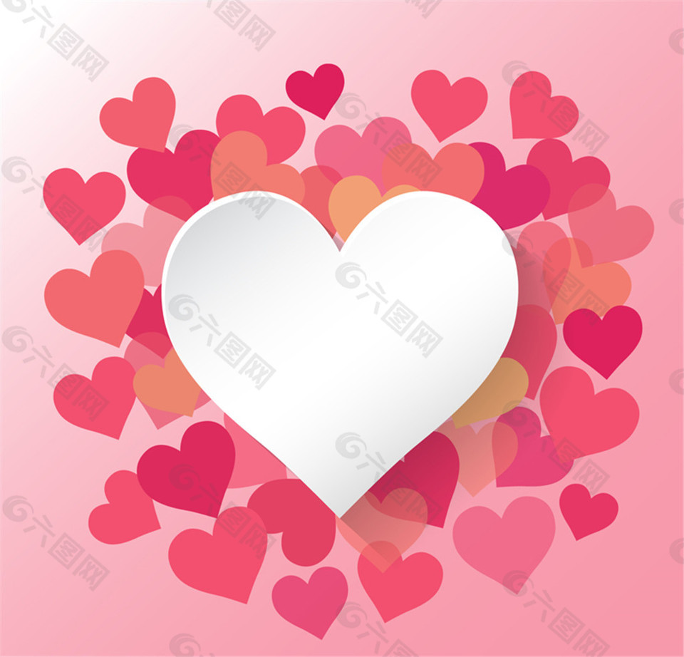 白色爱心设计矢量素材