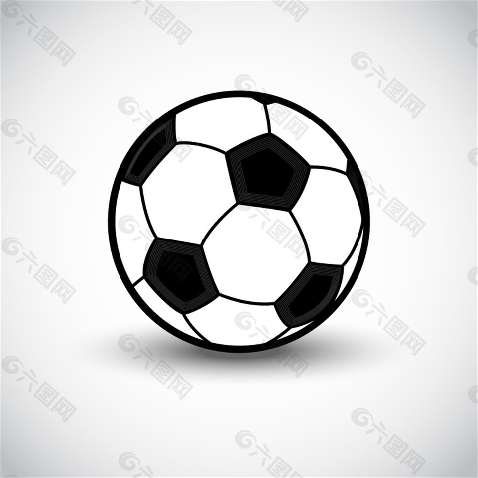 精致黑白足球矢量素材