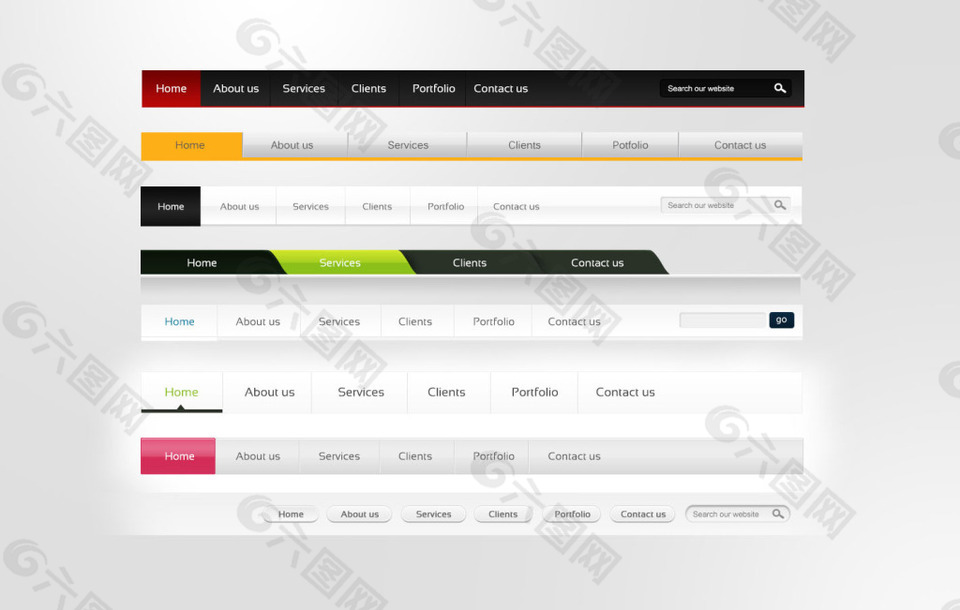 时尚的网页导航条设计PSD源文件