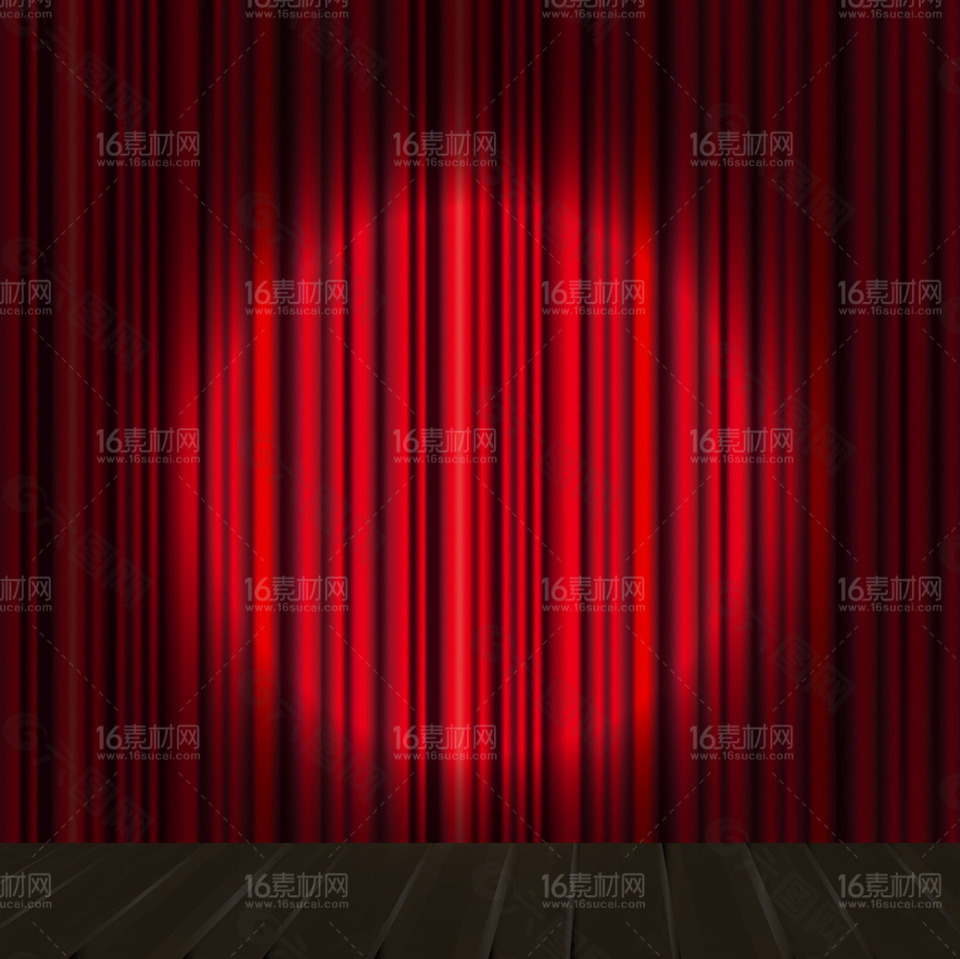 红色帷幕背景舞台矢量素