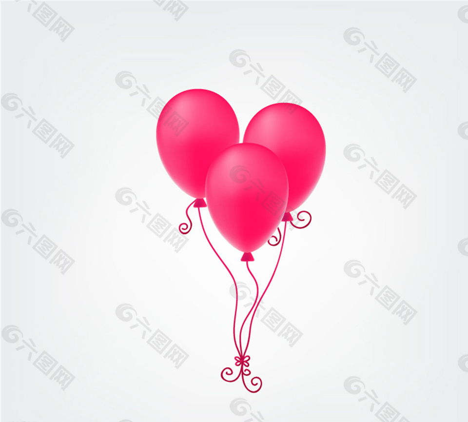 粉色气球束矢量素材图片