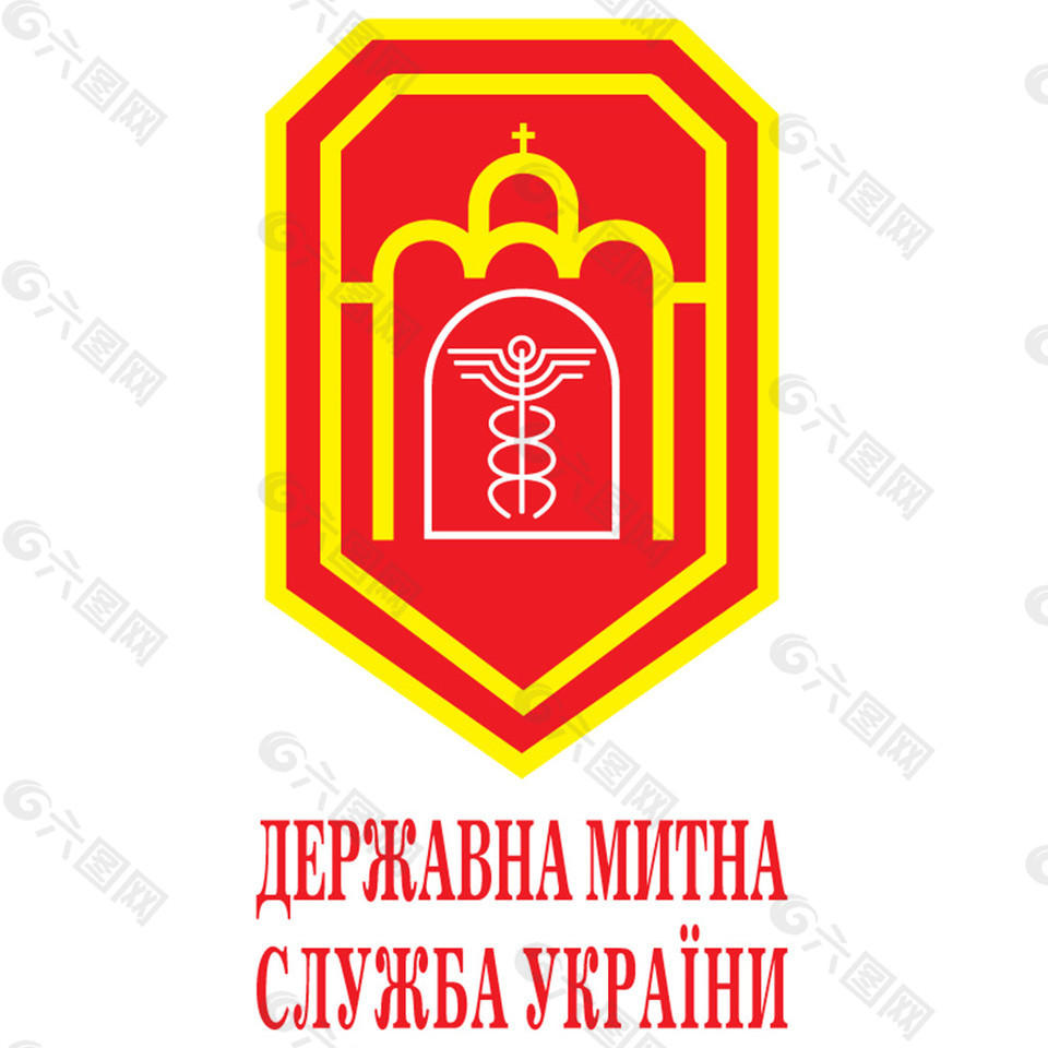 红色创意盾牌状logo设计