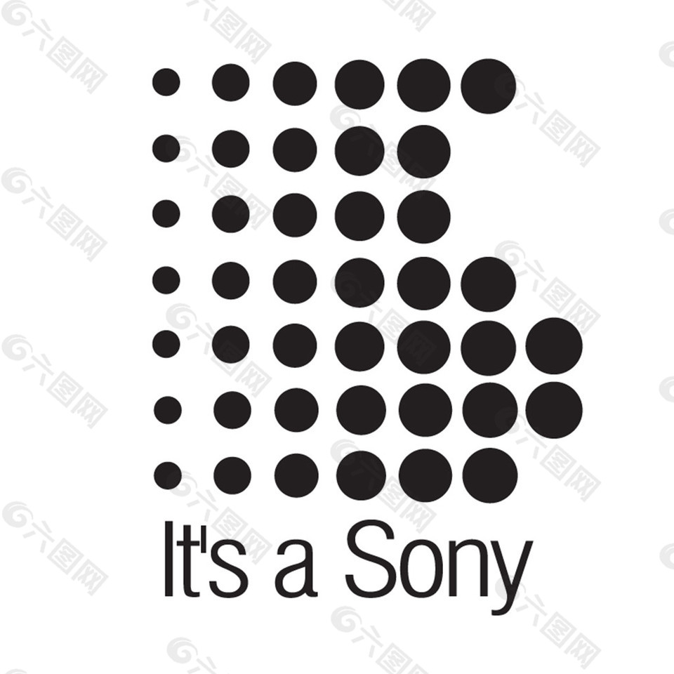 大小圆点组合索尼标志logo设计
