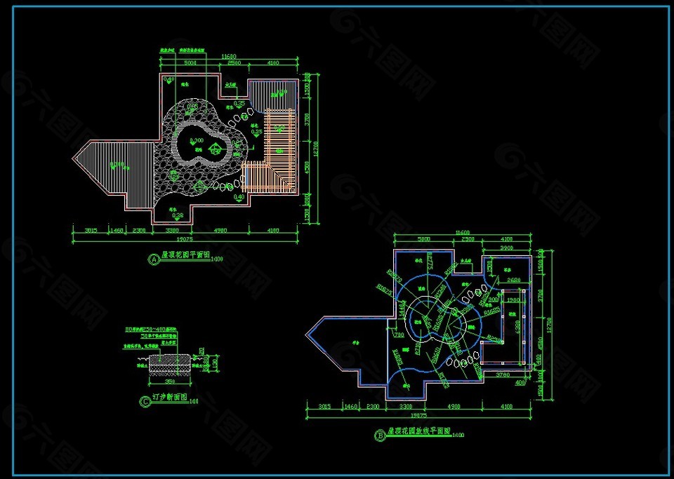 屋顶花园施工图