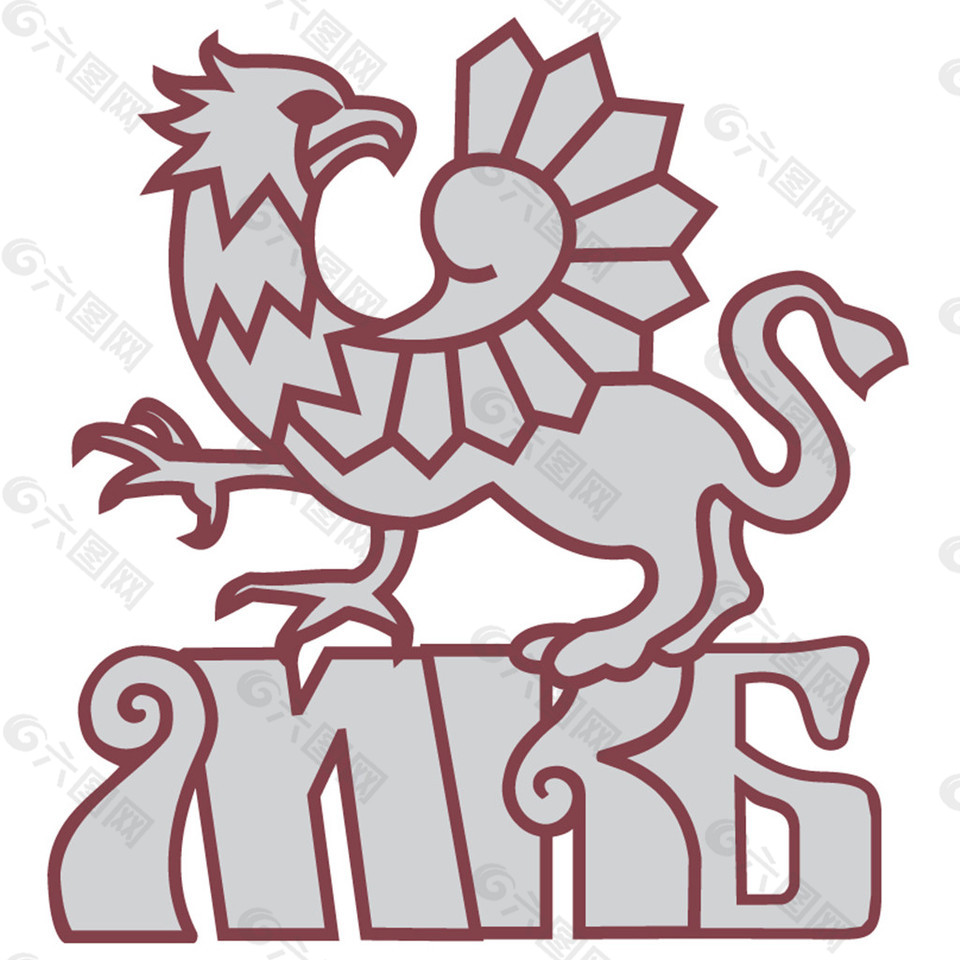 鸡头龙身虎尾图标logo设计