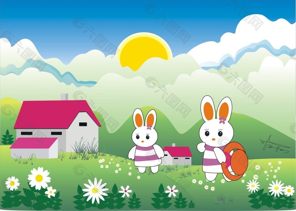法国动画片两只兔子图片