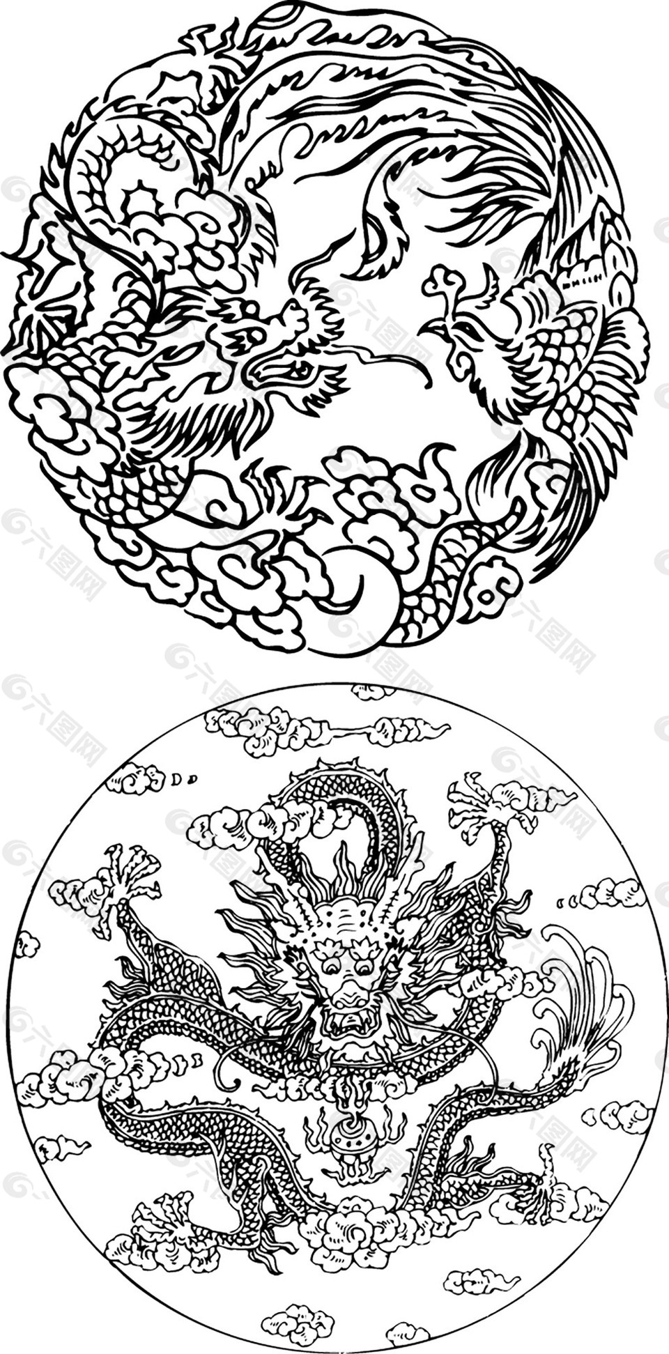 中国风古典龙纹 矢量素材46