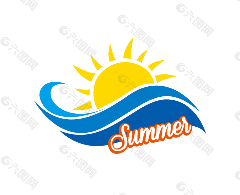 夏日海岸度假标志