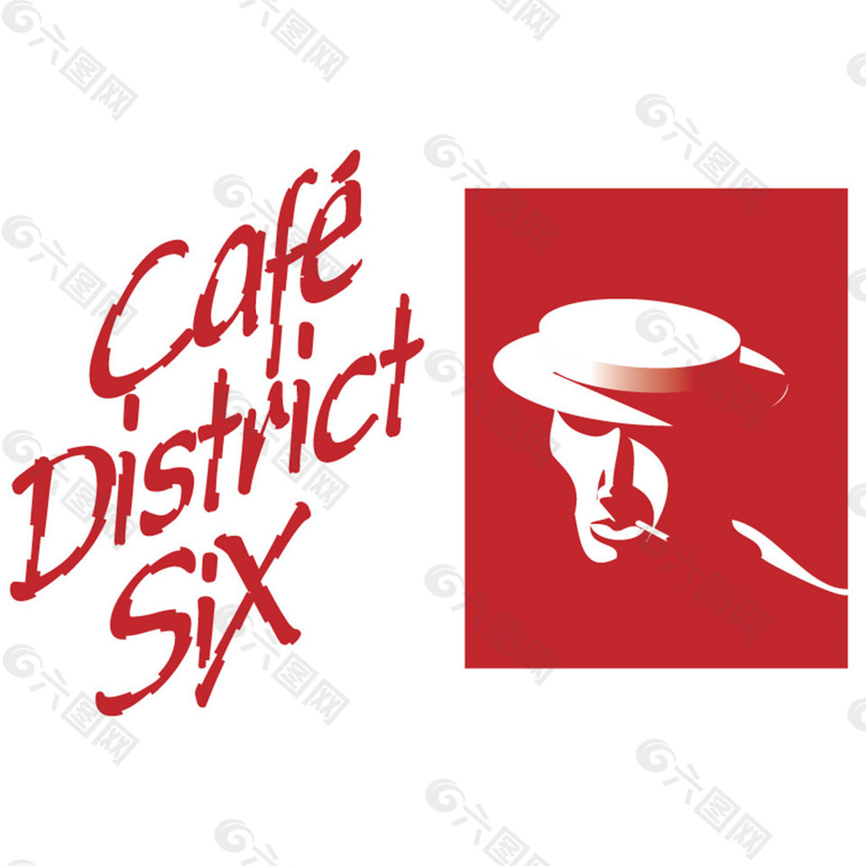 血色古典咖啡人物logo设计