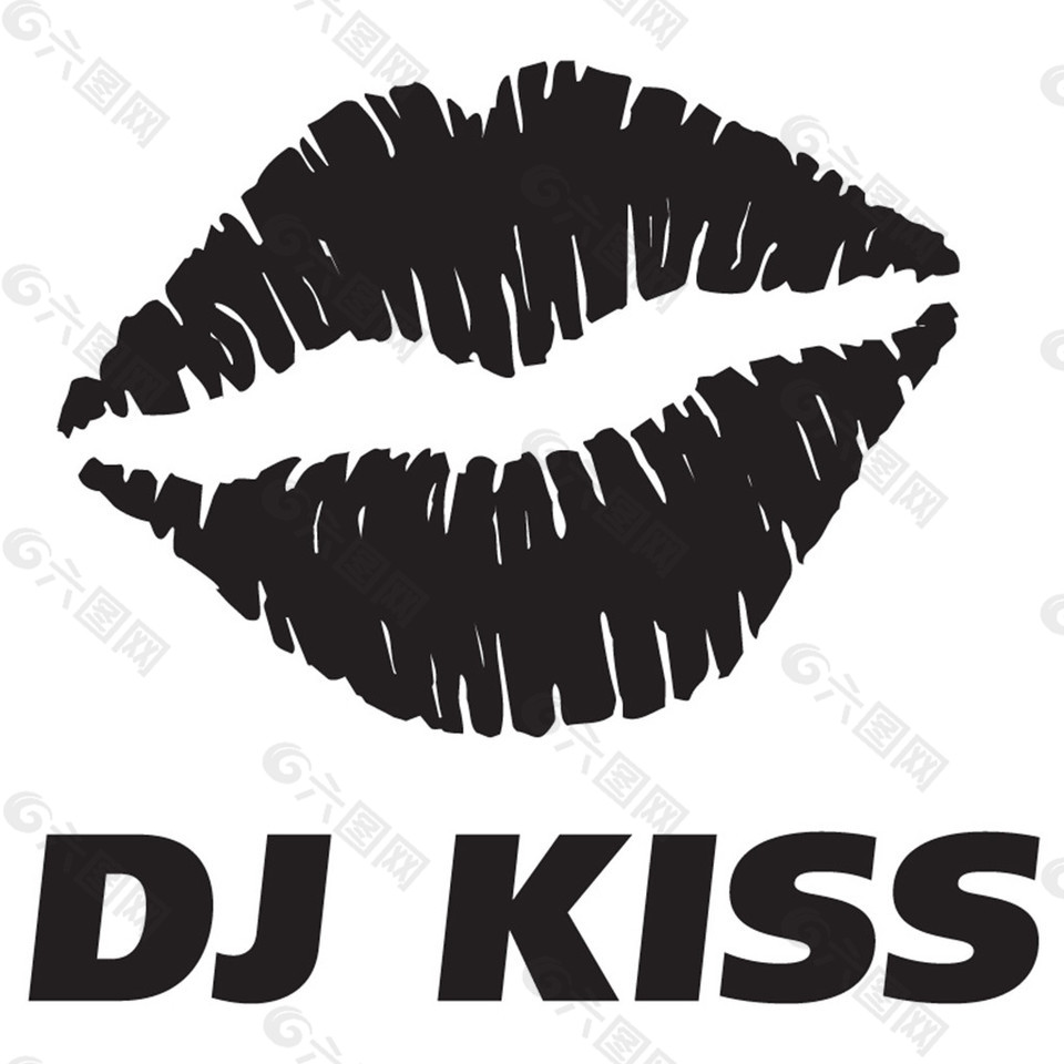 DJ KISS性感唇印logo设计