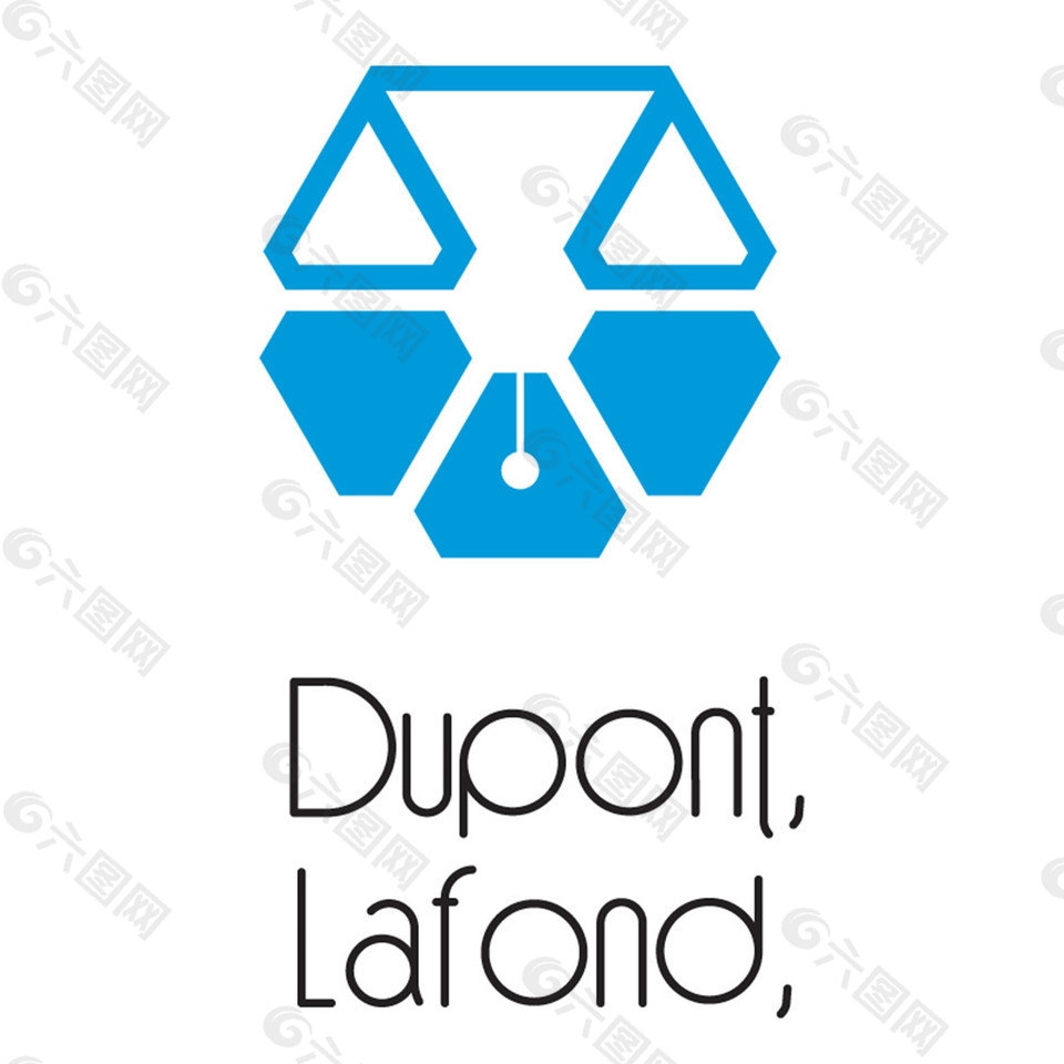 蓝色简易图标logo设计