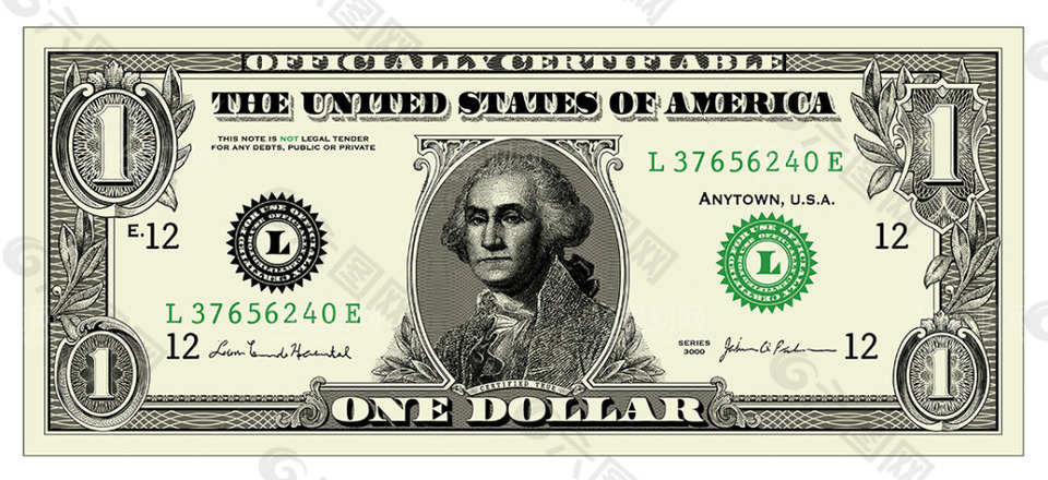 美元钞票花纹装饰矢量
