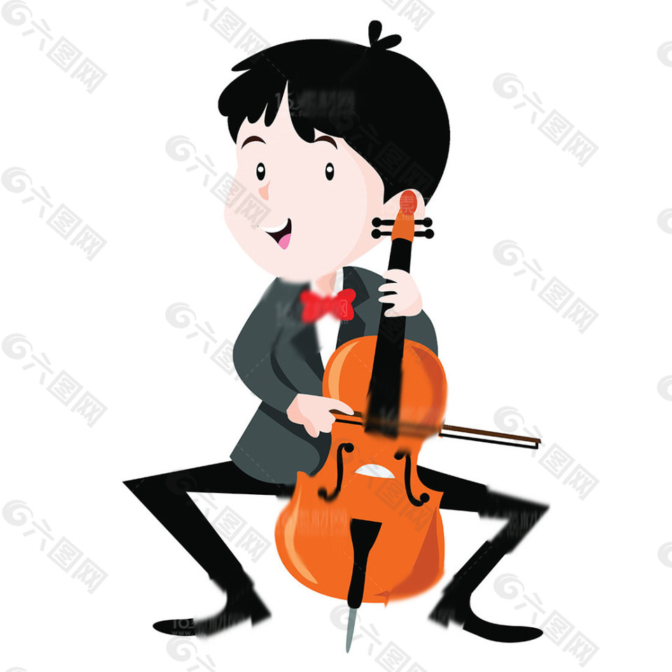 大提琴孩子乐队设计矢量素材