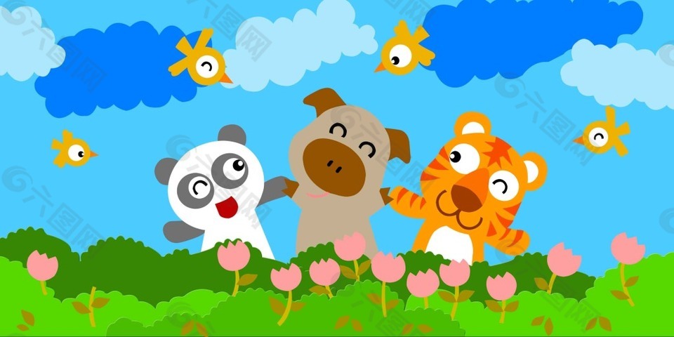 幼儿园卡通墙体壁画图片