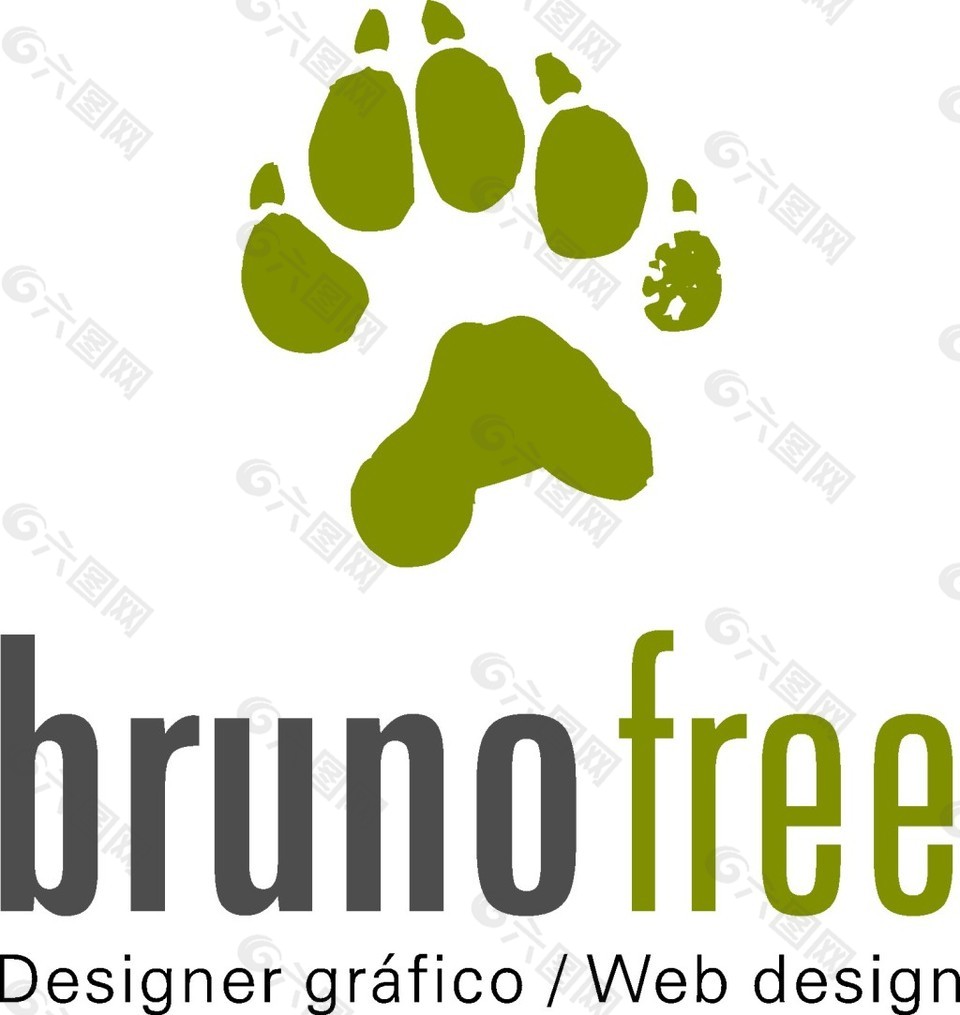 熊爪印个性logo元素设计矢量素材