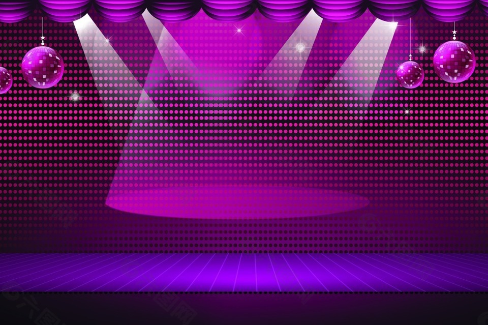 紫色灯光舞台展台海报背景
