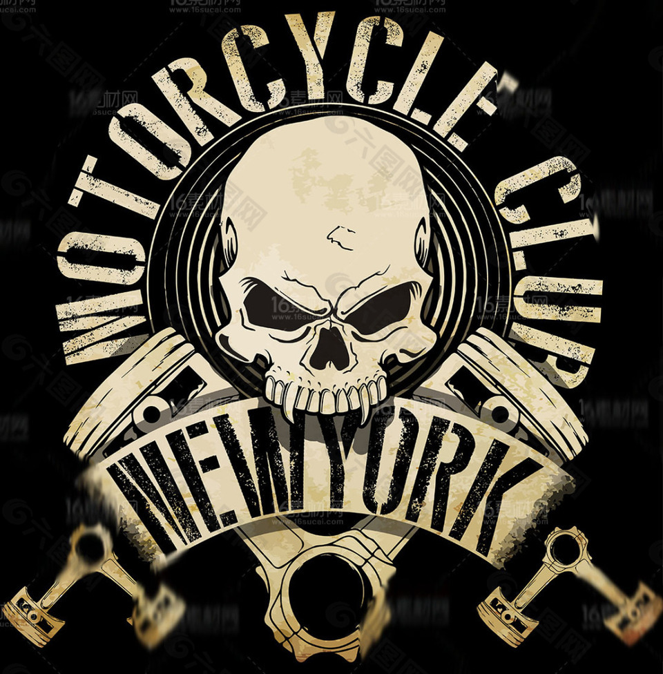 时尚炫酷骷髅印花图案设计矢量素材