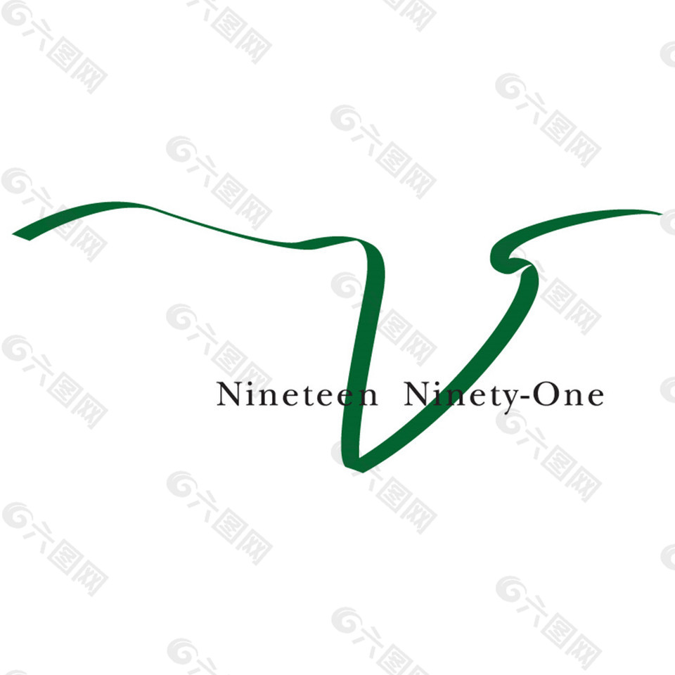 简易绿色线条logo设计