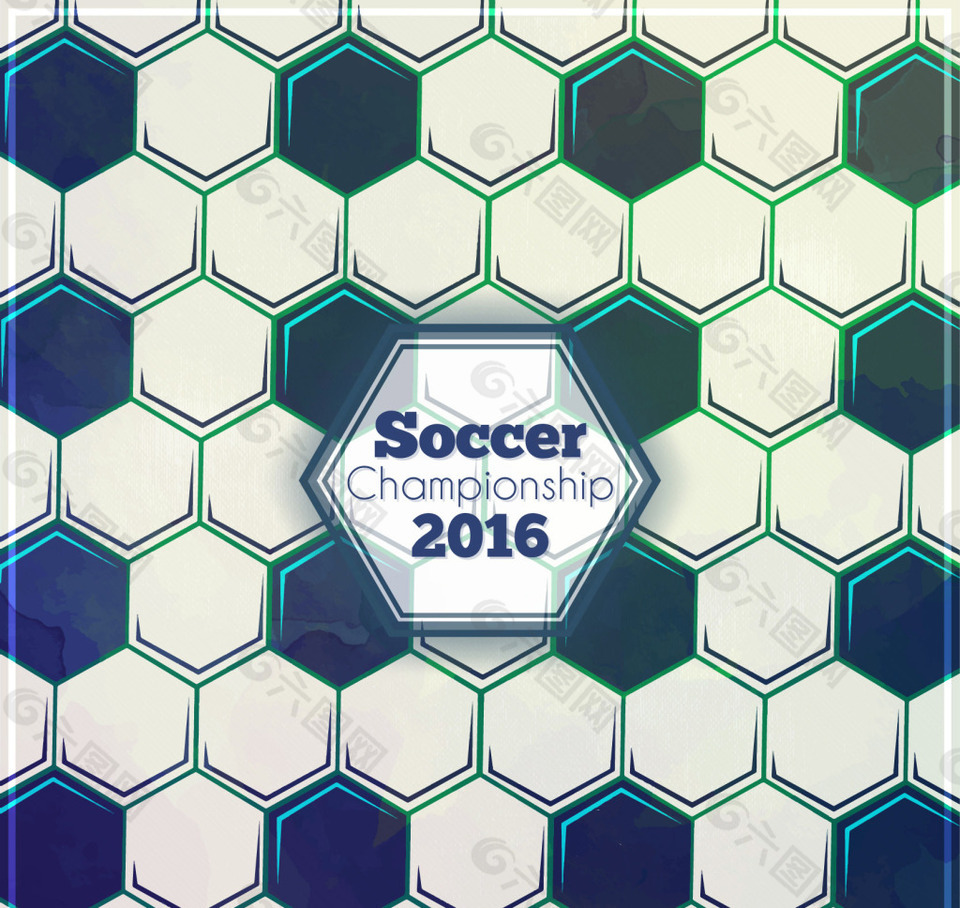 2016足球六边形背景素材