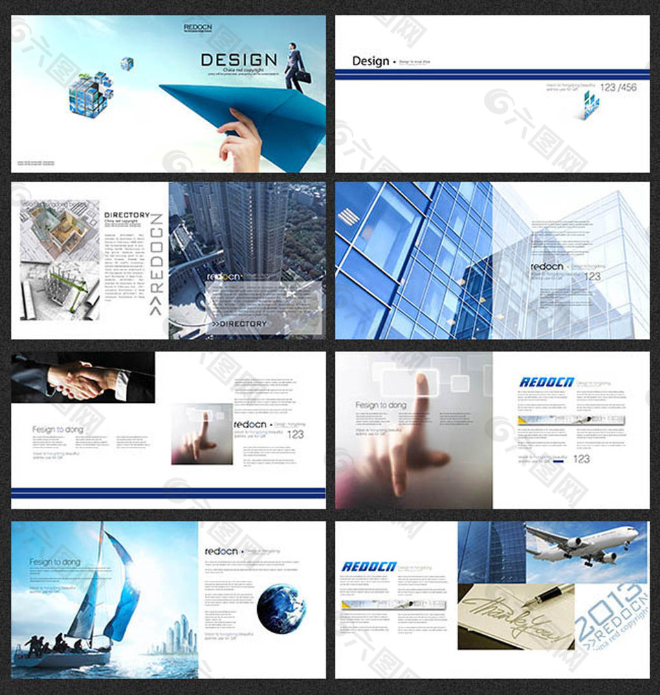 商务简约企业宣传画册设计模板psd素材