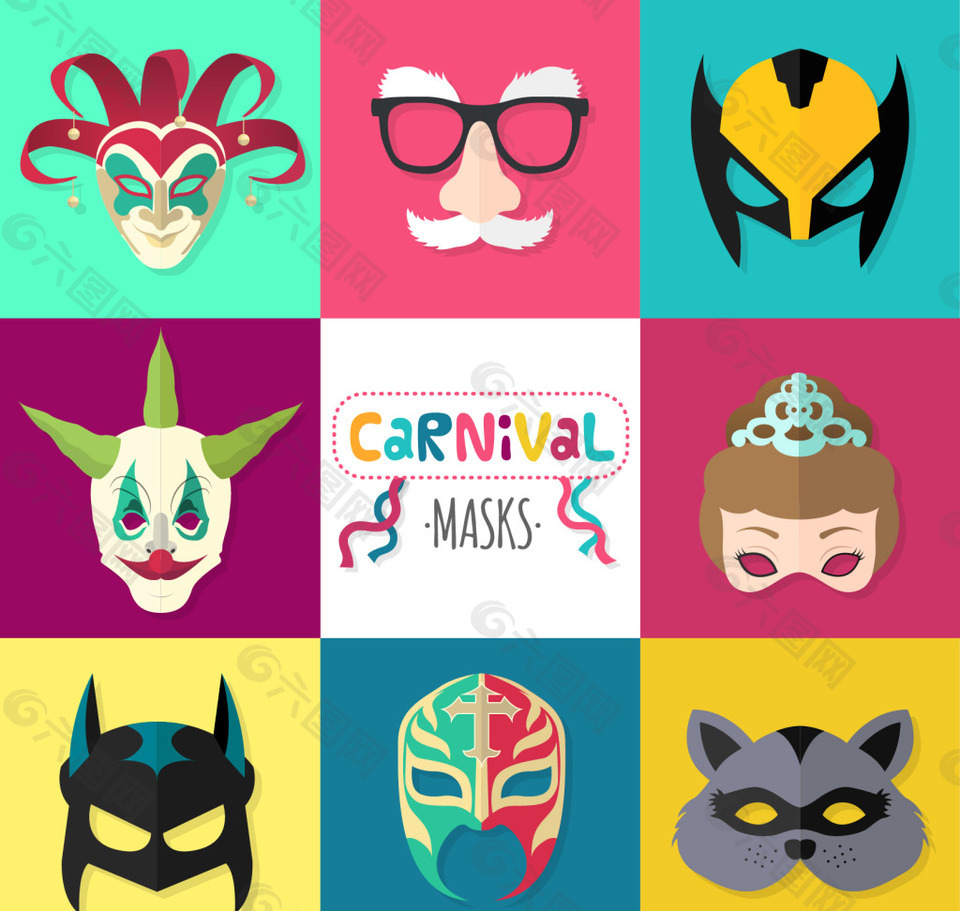 卡通角色面具素材