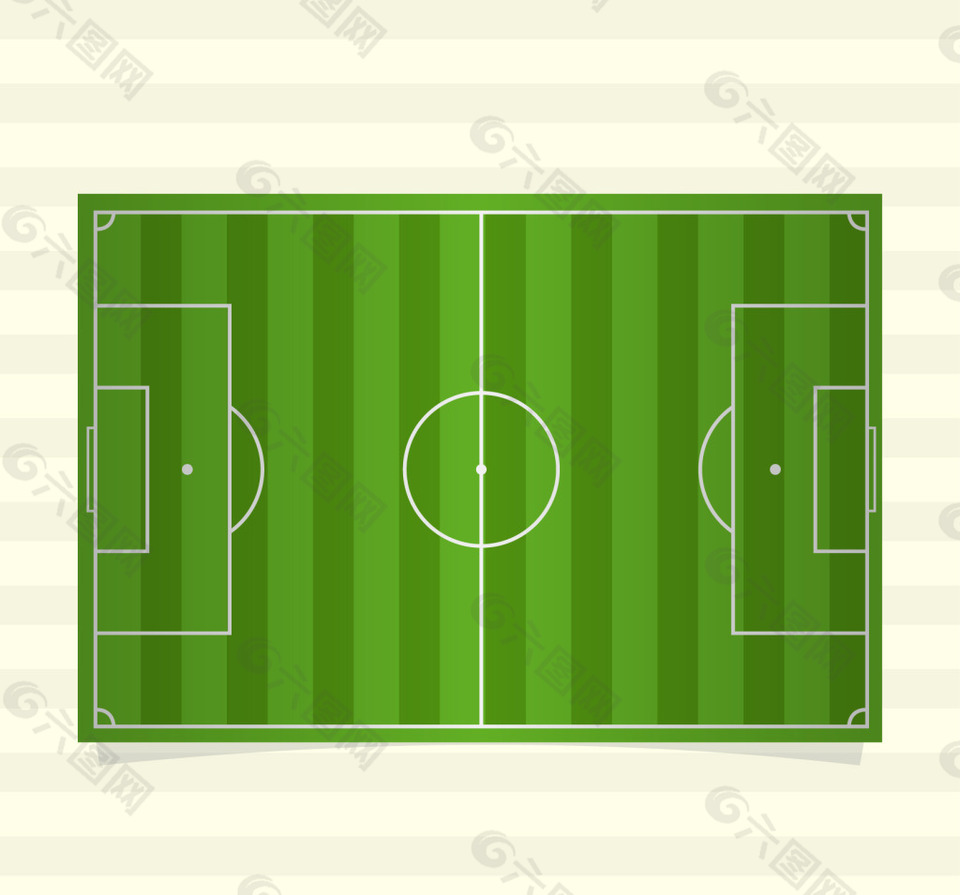 矢量绿色足球场地