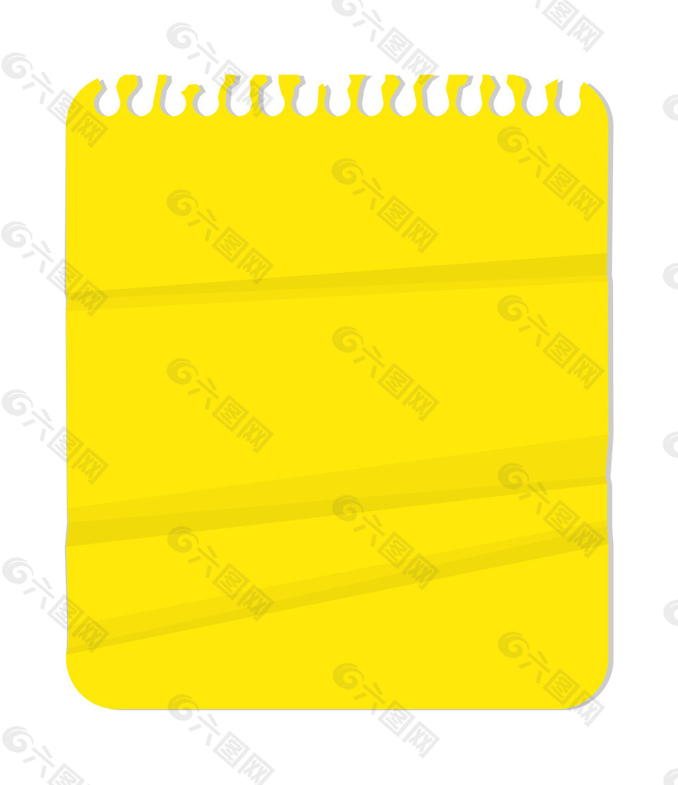螺旋笔记本纸 柠檬黄色矢量背景