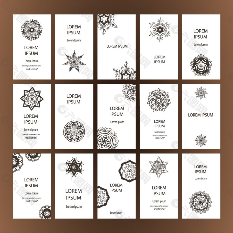 古典花纹名片