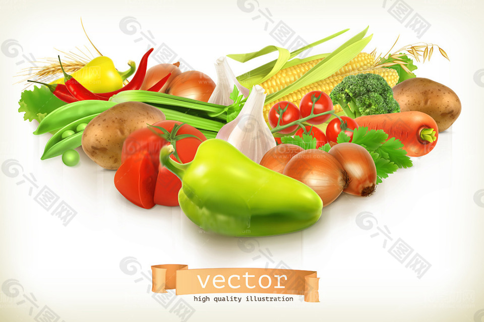 新鲜的蔬菜设计矢量素材