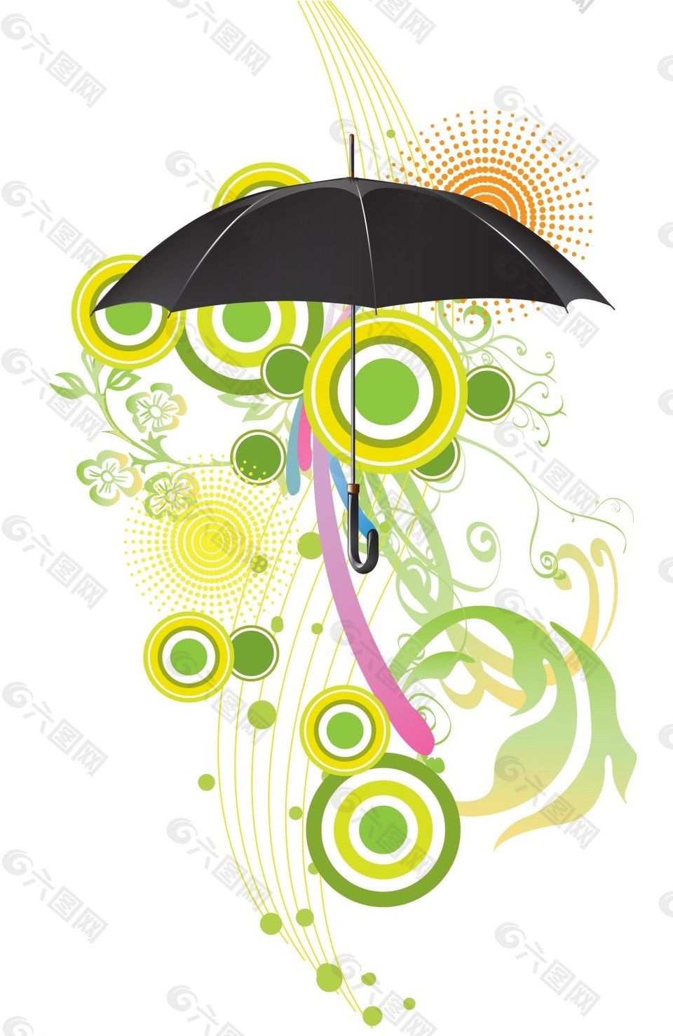雨伞和花纹