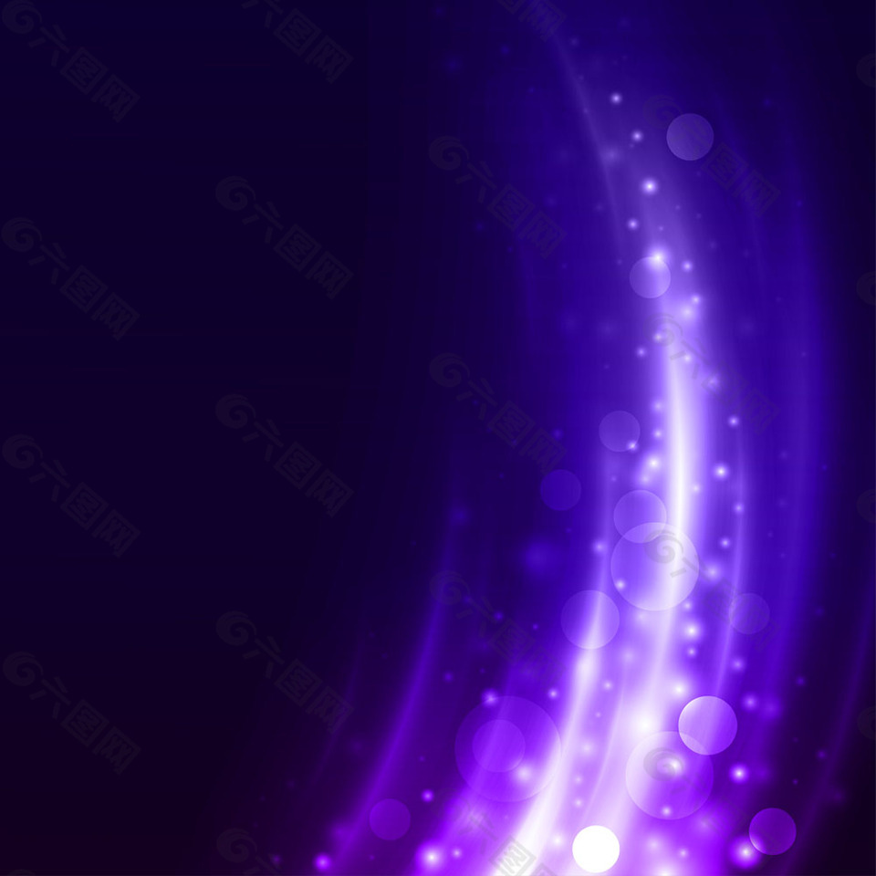 紫色幻彩光斑线条光效