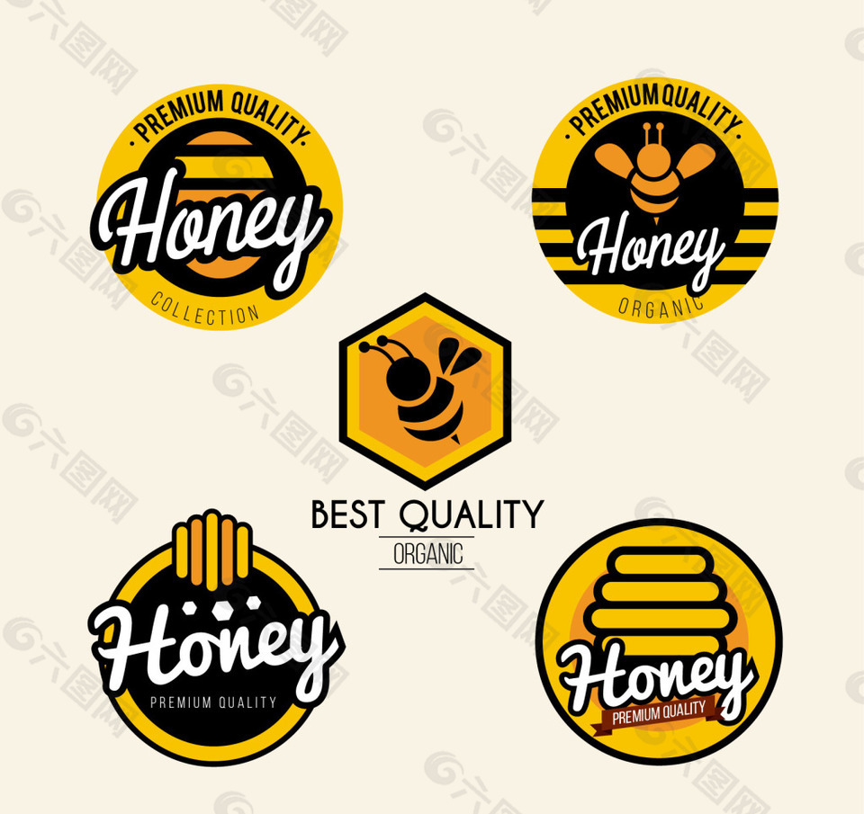 蜂蜜徽章设计素材