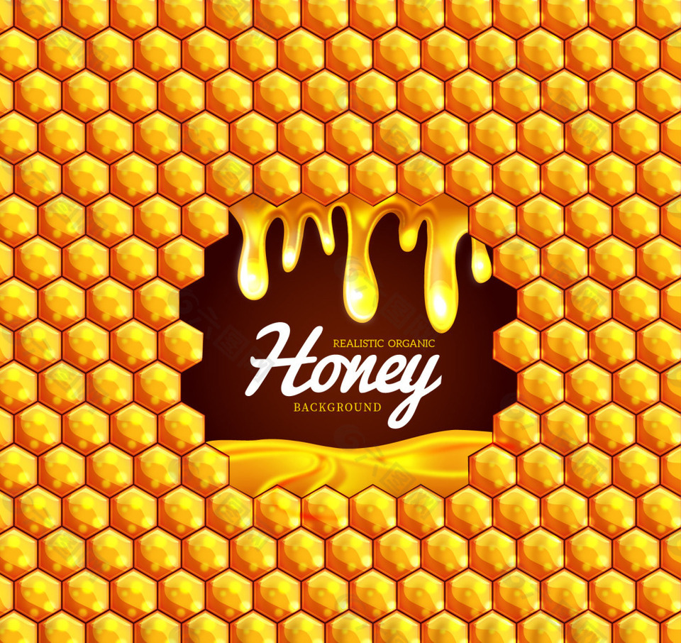 蜂蜜六边形背景素材