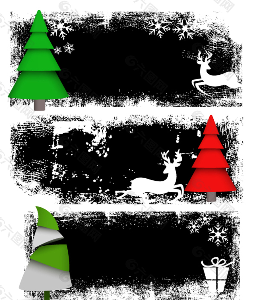 抽象圣诞树卡片素材
