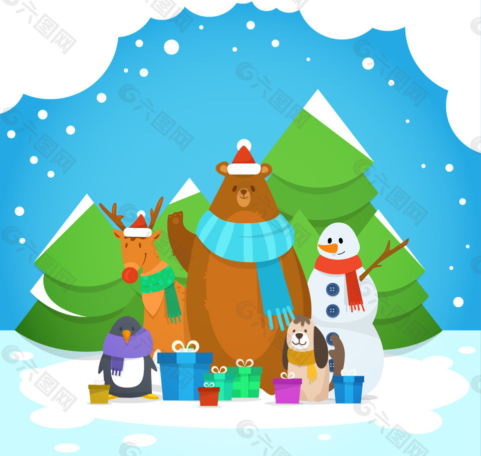 冬季卡通矢量元素