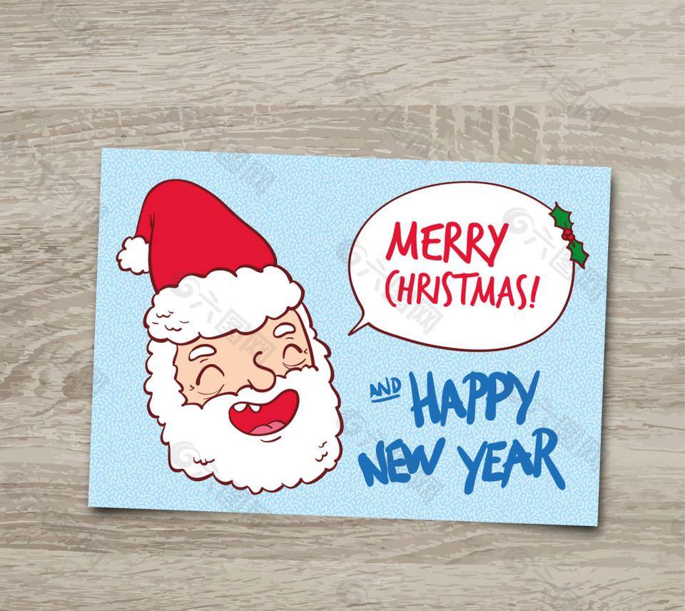 圣诞老人头像卡片设计
