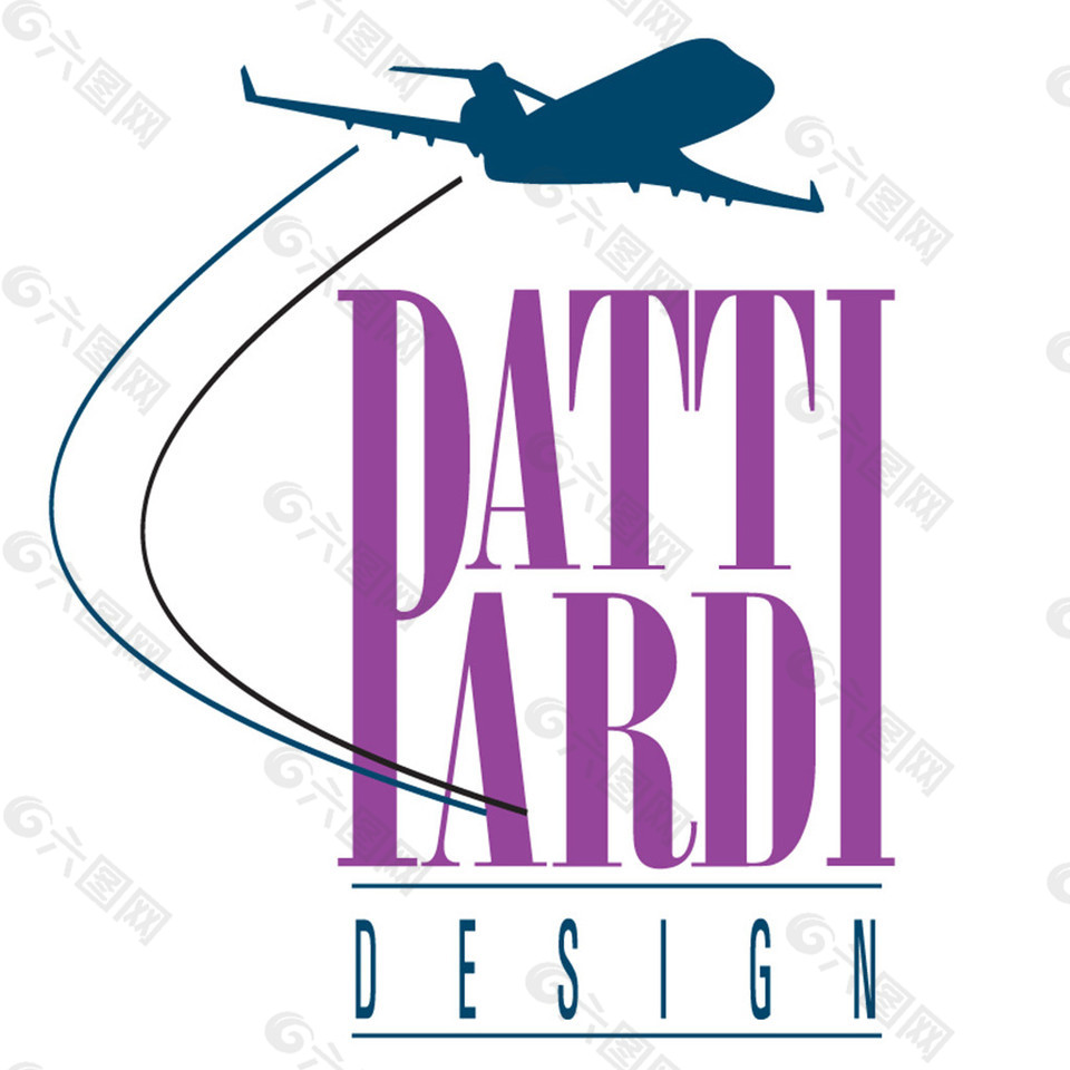 飞机飞行线路logo设计