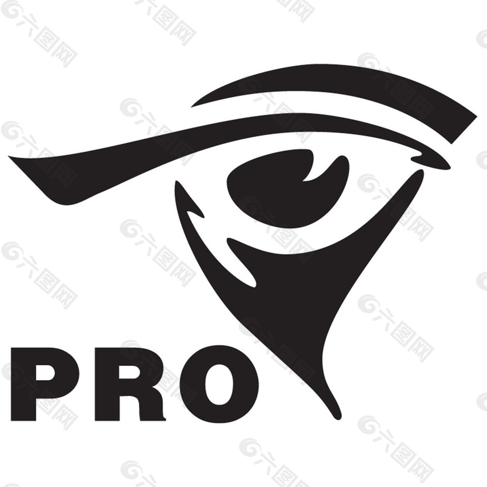 PRO黑色眼睛logo设计