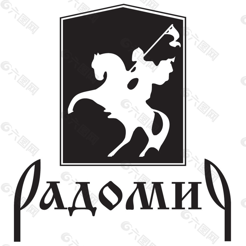 骑马将士图标logo设计