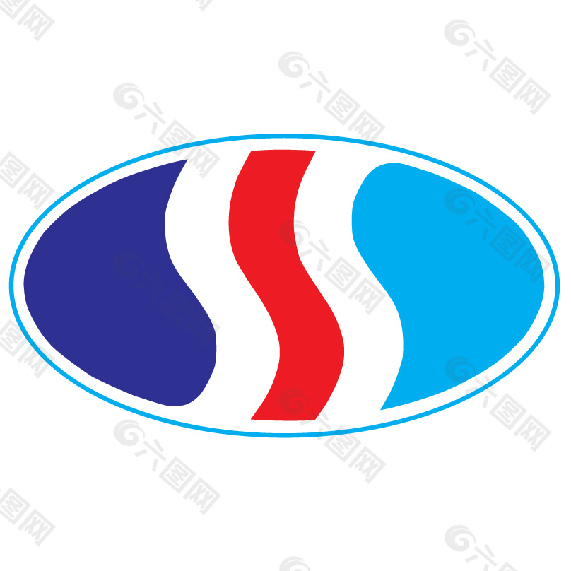 椭圆彩色条纹logo设计