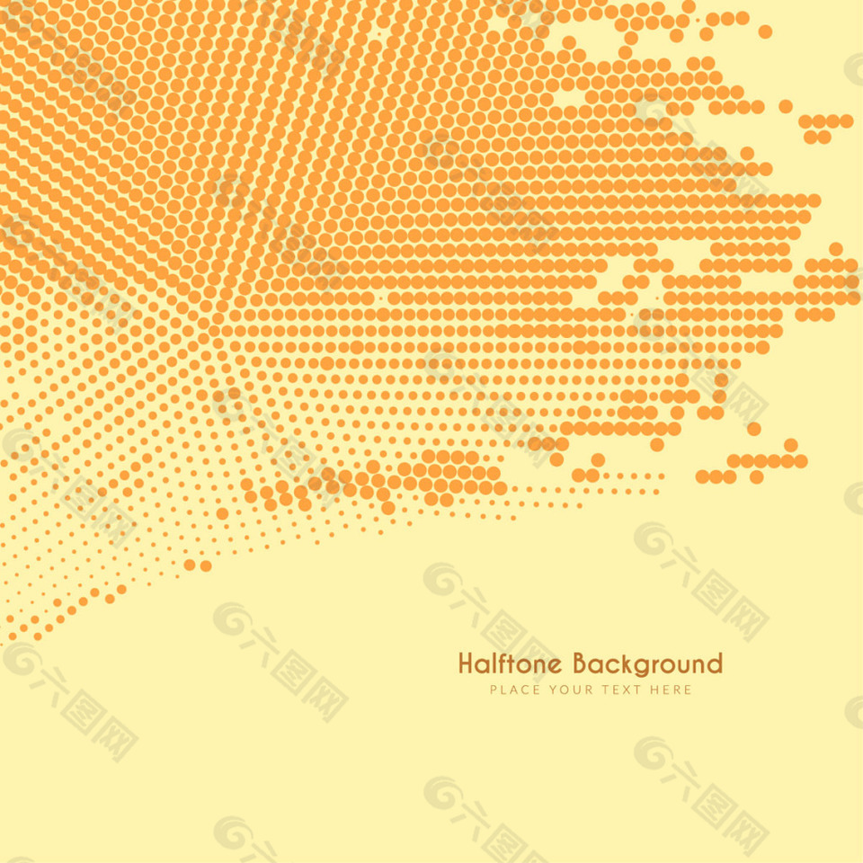 黄色网点矢量背景