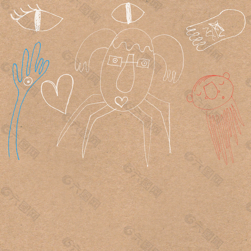 儿童的涂鸦元素笔刷