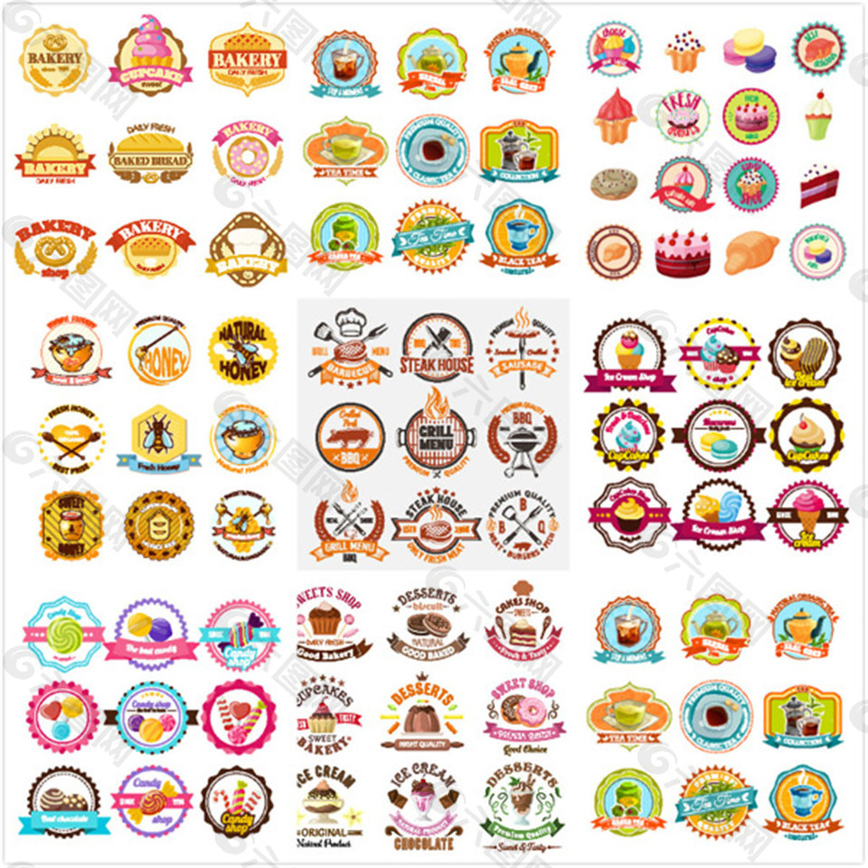 食物蛋糕甜品标签