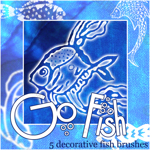 可爱的矢量鱼图案、鱼花纹photoshop笔刷素材 #.2